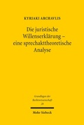 Bild: Die juristische Willenserklärung - eine sprechakttheoretische Analyse - Mohr Siebeck