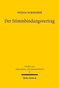 Bild: Der Stimmbindungsvertrag - Mohr Siebeck