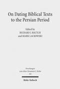 Bild: On Dating Biblical Texts to the Persian Period - Mohr Siebeck