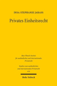 Bild: Privates Einheitsrecht - Mohr Siebeck