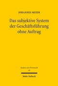 Bild: Das subjektive System der Geschäftsführung ohne Auftrag - Mohr Siebeck