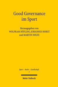Bild: Good Governance im Sport - Mohr Siebeck