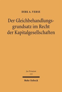 Bild: Der Gleichbehandlungsgrundsatz im Recht der Kapitalgesellschaften - Mohr Siebeck