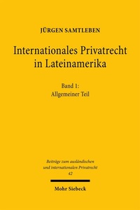 Abbildung von: Internationales Privatrecht in Lateinamerika - Mohr Siebeck