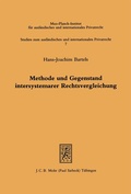 Bild: Methode und Gegenstand intersystemarer Rechtsvergleichung - Mohr Siebeck