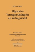 Bild: Allgemeine Vertragsgrundregeln als Vertragsstatut - Mohr Siebeck