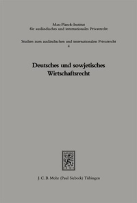 Bild: Deutsches und sowjetisches Wirtschaftsrecht - Mohr Siebeck
