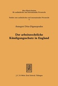 Bild: Der arbeitsrechtliche Kündigungsschutz in England - Mohr Siebeck