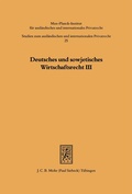 Bild: Deutsches und sowjetisches Wirtschaftsrecht - Mohr Siebeck