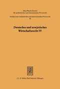 Bild: Deutsches und sowjetisches Wirtschaftsrecht - Mohr Siebeck
