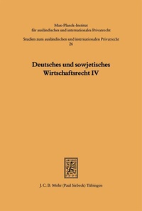 Bild: Deutsches und sowjetisches Wirtschaftsrecht - Mohr Siebeck