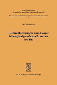 Bild: Reformüberlegungen zum Haager Minderjährigenschutzabkommen - Mohr Siebeck