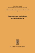 Bild: Deutsches und sowjetisches Wirtschaftsrecht - Mohr Siebeck