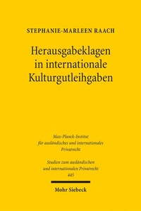 Bild: Herausgabeklagen in internationale Kulturgutleihgaben - Mohr Siebeck