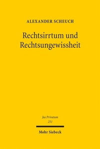 Abbildung von: Rechtsirrtum und Rechtsungewissheit - Mohr Siebeck
