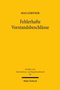 Abbildung von: Fehlerhafte Vorstandsbeschlüsse - Mohr Siebeck