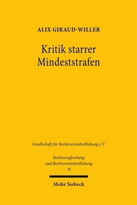 Abbildung von: Kritik starrer Mindeststrafen - Mohr Siebeck