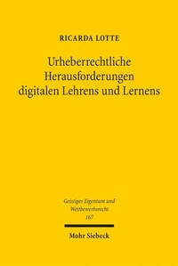 Abbildung von: Urheberrechtliche Herausforderungen digitalen Lehrens und Lernens - Mohr Siebeck