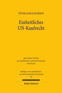 Abbildung von: Einheitliches UN-Kaufrecht - Mohr Siebeck