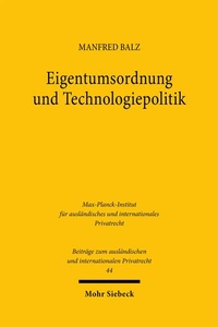Abbildung von: Eigentumsordnung und Technologiepolitik - Mohr Siebeck