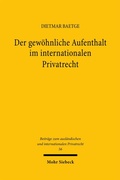 Abbildung von: Der gewöhnliche Aufenthalt im internationalen Privatrecht - Mohr Siebeck