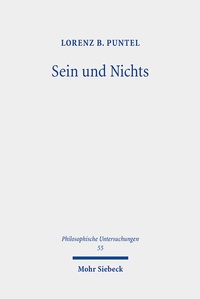 Abbildung von: Sein und Nichts - Mohr Siebeck