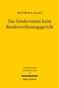 Abbildung von: Das Sondervotum beim Bundesverfassungsgericht - Mohr Siebeck