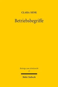 Abbildung von: Betriebsbegriffe - Mohr Siebeck