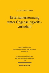 Abbildung von: Urteilsanerkennung unter Gegenseitigkeitsvorbehalt - Mohr Siebeck