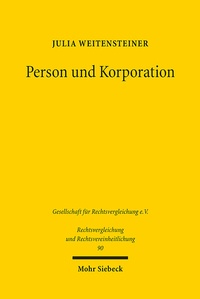 Abbildung von: Person und Korporation - Mohr Siebeck