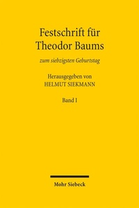 Abbildung von: Festschrift für Theodor Baums zum siebzigsten Geburtstag - Mohr Siebeck