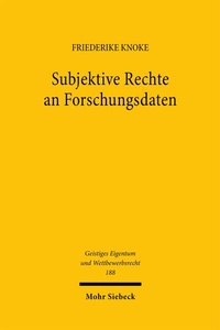 Abbildung von: Subjektive Rechte an Forschungsdaten - Mohr Siebeck