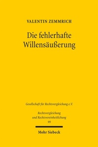Abbildung von: Die fehlerhafte Willensäußerung - Mohr Siebeck