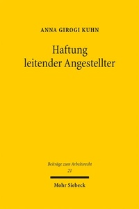 Abbildung von: Haftung leitender Angestellter - Mohr Siebeck