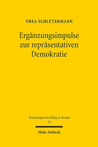 Abbildung von: Ergänzungsimpulse zur repräsentativen Demokratie - Mohr Siebeck