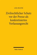 Abbildung von: Zivilrechtlicher Schutz vor der Presse als konkretisiertes Verfassungsrecht - Mohr Siebeck