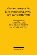 Abbildung von: Gegenwartsfragen des liechtensteinischen Privat- und Wirtschaftsrechts - Mohr Siebeck