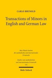 Abbildung von: Transactions of Minors in English and German Law - Mohr Siebeck
