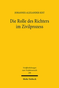 Abbildung von: Die Rolle des Richters im Zivilprozess - Mohr Siebeck