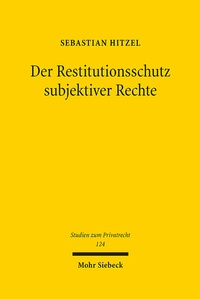 Abbildung von: Der Restitutionsschutz subjektiver Rechte - Mohr Siebeck