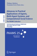 Cover: Advances in Practical Applications of Agents, Multi-Agent Systems, and Computational Social Science: The PAAMS Collection - Springer