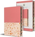 Cover: KJV Holy Bible, Large Print Handy Size format, 2 Piece Pink Floral Leathersoft with Ribbon Marker, Red Letter, Thumb Index - Origin