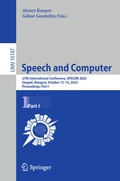 Bild: Speech and Computer - Springer