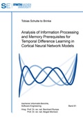Cover: Analysis of Information Processing and Memory Prerequisites for Temporal Difference Learning in Cortical Neural Network Models - Shaker