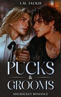 Cover: Pucks & Grooms | MM Hockey Romance (Rock Stars on Ice, #2) - J.M. Jackie