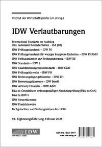 Bild: IDW Verlautbarungen 94. Ergänzungslieferung Februar 2025 - IDW