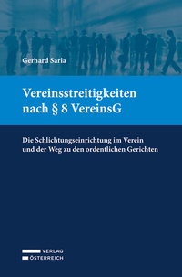 Abbildung von: Vereinsstreitigkeiten nach § 8 VereinsG - Verlag Österreich