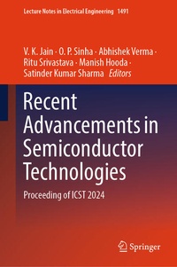 Enlarge image Cover: Recent Advancements in Semiconductor Technologies - Springer