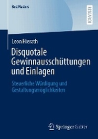Abbildung von: Disquotale Gewinnausschüttungen und Einlagen - Springer Gabler