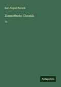 Cover: Zimmerische Chronik - Antigonos Verlag